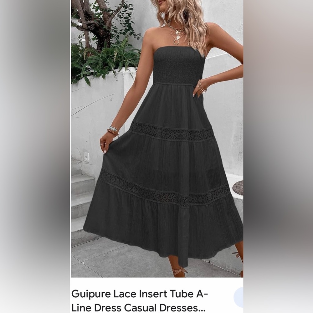 Tube A-
Line Dress Casual Dresses...
